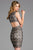 Scala - 48925 Sequined V-neck Short Fitted Dress In Gray