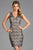 Scala - 48925 Sequined V-neck Short Fitted Dress In Gray