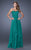 La Femme - Lace Embellished Sweetheart Tiered Chiffon A-line Dress 19925 In Green