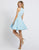 Ieena Duggal - 48928I Sleeveless Jewel Neck A-Line Dress In Blue