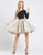 Ieena Duggal - 48929I Single Long Sleeve A-line Cocktail Dress In Black and Gold
