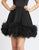 Ieena Duggal - 48941I Scoop Neck Tulle A-line Dress In Black