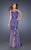 La Femme - 19991 Lace Illusion Bateau Trumpet Dress In Purple