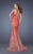 La Femme - 19991 Lace Illusion Bateau Trumpet Dress In Pink