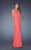 La Femme - Draped Floral Applique Sweetheart Empire Gown 19993 In Orange