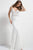 Jovani - Embellished Deep V-neck Dress 48947 in White