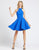 Ieena Duggal - 48950I High Halter Short A-Line Dress In Blue