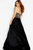 48975 Multi-Colored Beaded Straight Neck A-line Dress