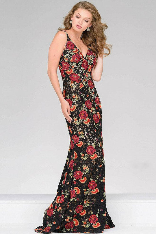 Lace Embroidered Fitted prom Dress 48985