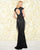 Mac Duggal Black White Red - 4898R Embellished Illusion Jewel Dress In Black and Nude