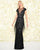 Mac Duggal Black White Red - 4898R Embellished Illusion Jewel Dress In Black and Nude
