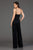 SCALA - 48995 Sequined Plunging V-Neck Jumpsuit In Black