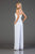SCALA - 48995 Sequined Plunging V-Neck Jumpsuit In White