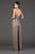 SCALA - 48995 Sequined Plunging V-Neck Jumpsuit In Gray and Silver