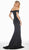 Ashley Lauren - 1497 Off-Shoulder Evening Dress with Slit In Black