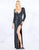 Mac Duggal Prom - 4900M Beaded Plunging Neck High Slit Evening Gown In Black