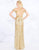 Mac Duggal Prom - 4901M Sequined Cold Shoulder Plunging Gown In Gold