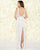 Mac Duggal Black White Red - 4904R Embellished V-neck Fitted Dress In White