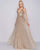 Mac Duggal Prom - 4906M Glimmering Sequin Embellished A-Line Prom Gown In Gold and Neutral