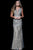 49149 Sequined Lace Illusion Bateau Sheath Dress
