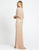 Mac Duggal Evening - 4917D Embellished Plunging V-neck Sheath Dress In Neutral