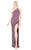 Mac Duggal Flash - 4918L Sequined Asymmetric Sheath Dress With Train in Purple