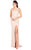 Mac Duggal Flash - 4918L Sequined Asymmetric Sheath Dress With Train in Pink