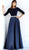 Jovani - 49269 Two Toned Bateau A-Line Dress In Blue