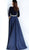 Jovani - 49269 Two Toned Bateau A-Line Dress In Blue