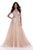 Shail K - 49301 Embellished Sheer Belted Evening Gown