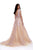 Shail K - 49301 Embellished Sheer Belted Evening Gown