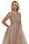 Shail K - 49301 Embellished Sheer Belted Evening Gown