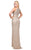 Mac Duggal Flash - 4930L Sequined Empire Waist Long Sheath Gown in Neutral and Gold