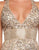 Mac Duggal Flash - 4930L Sequined Empire Waist Long Sheath Gown In Neutral and Gold