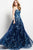 49315 Floral Embroidered Strapless Gown