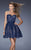 La Femme - 20451 Lace Sweetheart A-line Dress In Blue