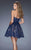 La Femme - 20451 Lace Sweetheart A-line Dress In Blue