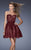 La Femme - 20451 Lace Sweetheart A-line Dress In Red