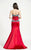 Ashley Lauren - 1009 Rhinestone Beaded Sweetheart Trumpet Dress in Red and Green