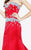 Ashley Lauren - 1009 Rhinestone Beaded Sweetheart Trumpet Dress in Red and Green