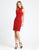 Mac Duggal Evening - 4959D Beaded Halter Neck Sheath Dress In Red