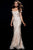 49634 Embroidered Off Shoulder Fitted Dress