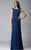 Feriani Couture - 18402 Embellished Cap Sleeve Column Gown In Blue