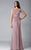 Feriani Couture - 18402 Embellished Cap Sleeve Column Gown In Pink
