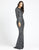 Mac Duggal Evening - 4975D Long Sleeve Sequin-Textured Mermaid Gown In Gray