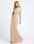 Mac Duggal Evening - 4975D Long Sleeve Sequin-Textured Mermaid Gown In Gold