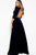 49769 Plunging V-neck Embellished Velvet A-line Gown