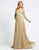 Mac Duggal Evening - 4977D Long Sleeve Sequin-Textured A-Line Gown In Neutral
