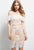 Jovani Off Shoulder Lace Fitted Cocktail Dress 49816 - 1 pc Off-White/Nude In Size 6 Available In White and Neutral