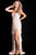 49833 Beaded V-Neck Fringe Evening Gown